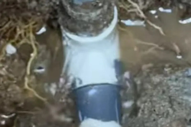Opened concrete floor area for slab leak detection and repair for A water meter test