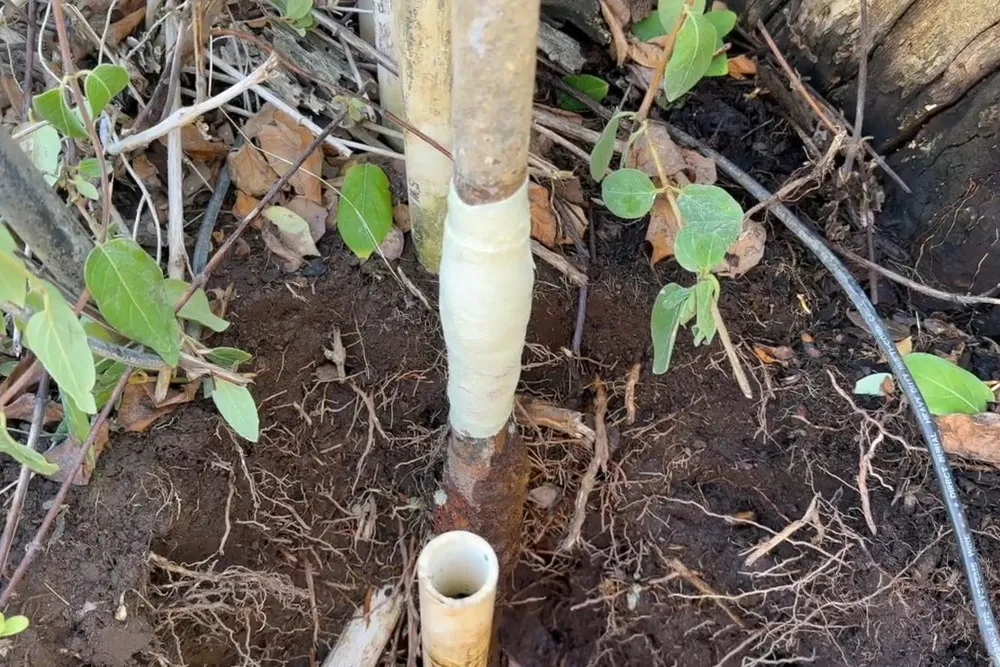 Outdoor faucet and exposed pipe connection being repaired for Plumber in Pronghorn Ranch in Pronghorn Ranch, Prescott Valley, AZ